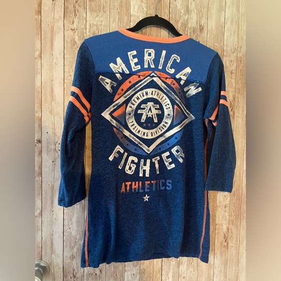 Buckle American Fighter women's size medium shirt blue orange, fighter division - Picture 5 of 5